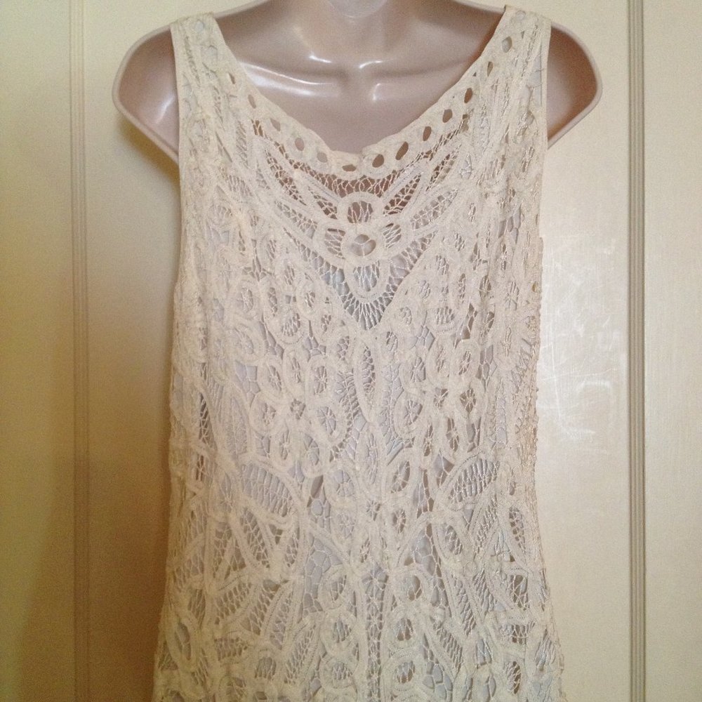 Carole Little Ivory Lace Crochet Maxi Dress NWT - Picture 2 of 12